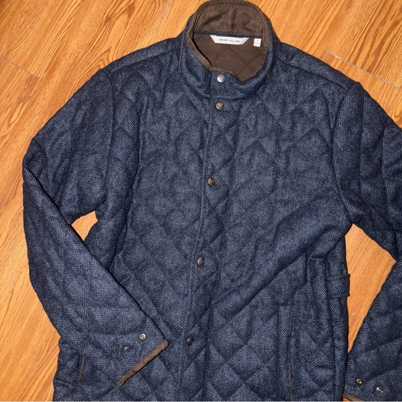 Peter Millar Crown Crafted Men’s Quilted Wool Travel Coat Medium - Picture 7 of 11